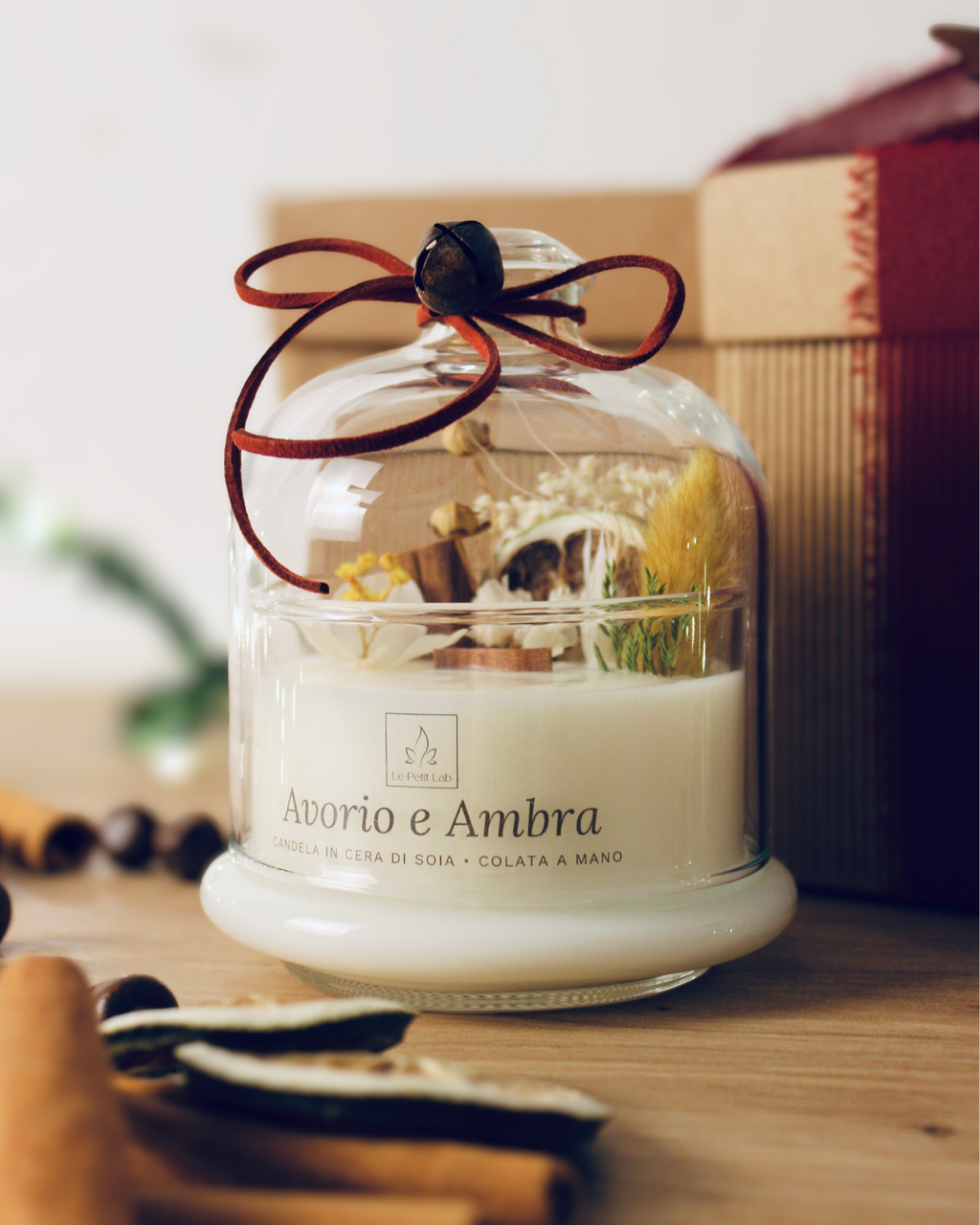 Candela Botanica in cupola di vetro