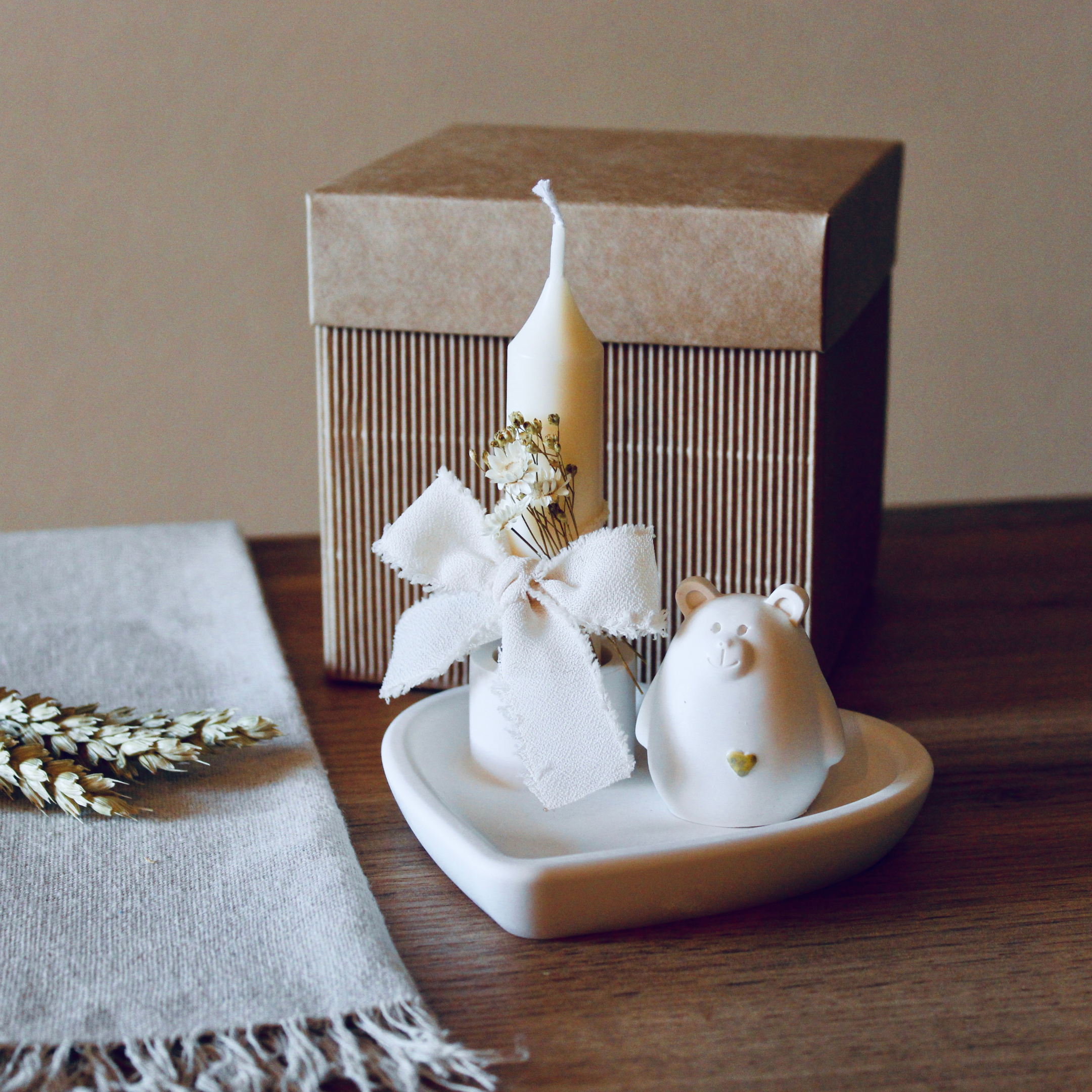 CHARME, Portacandela Cuore con Orsetto