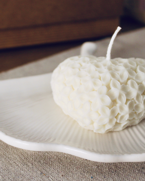 Candela Cuore con vassoio Foglia di Ginkgo