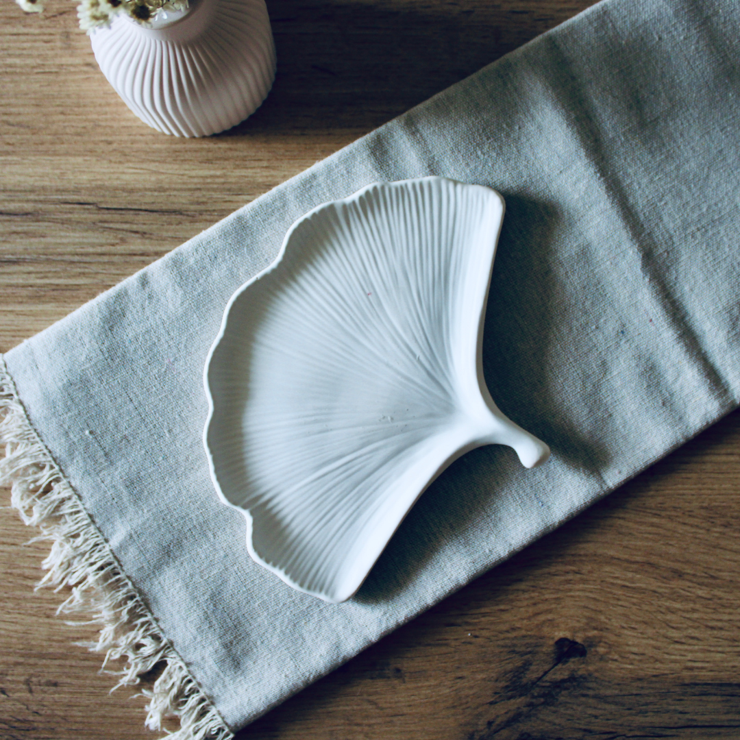 Vassoio decorativo fatto a mano Foglia di Ginkgo