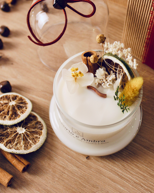 Candela Botanica in cupola di vetro